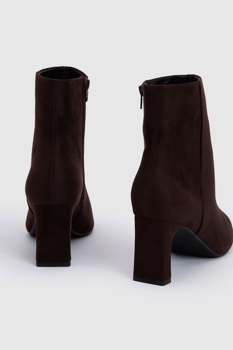 Wide Fit Low Heel Faux Suede Ankle Boots - Image 4