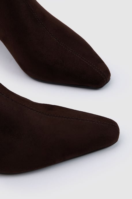Wide Fit Low Heel Faux Suede Ankle Boots - Image 5