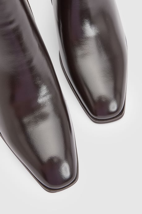 Sophie Faux Leather Buckle Detail Ankle Boots - Image 3