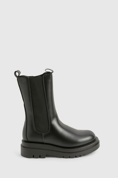 Chunky Cleated Calf High Chelsea Boots - Image 3