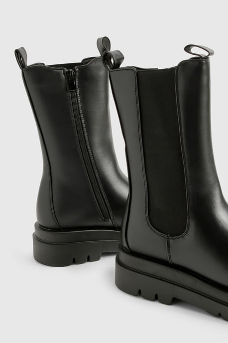 Chunky Cleated Calf High Chelsea Boots - Image 6