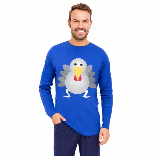 RJM Mens Christmas Turkey Pyjama Set Blue - Image 2
