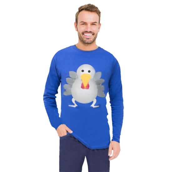 RJM Mens Christmas Turkey Pyjama Set Blue - Image 3