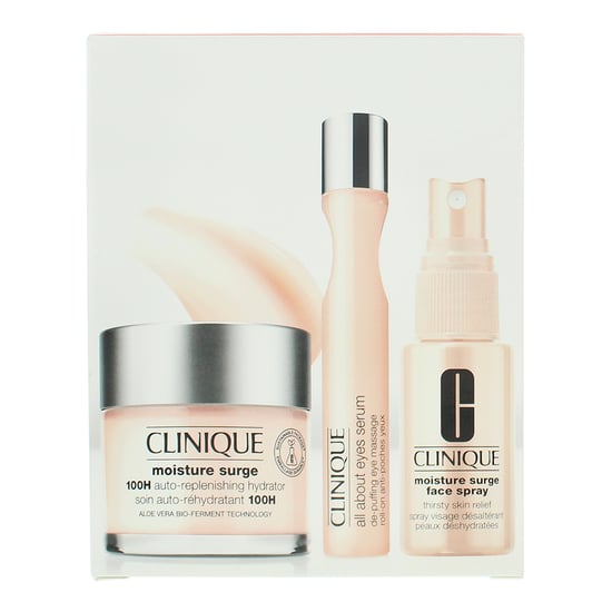 CLINIQUE MOISTURE SURGE SET: SERUM VOOR ONTZWELLING VAN DE OGEN 15ML + CRÈME 100U AUTO-OPVULLENDE HYDRATERENDE CRÈME 75ML + MOISTURE SURGE GEZICHTSSPRAY 30ML - Image 3