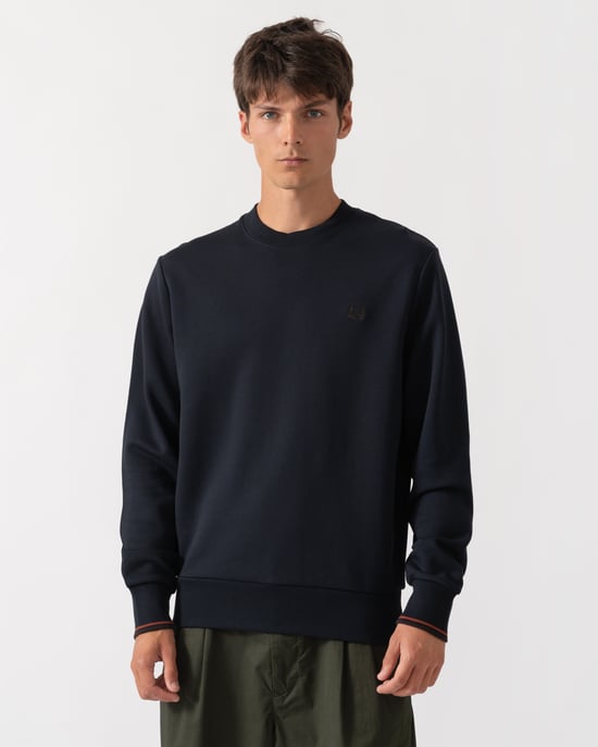 Regular Fit Long Sleeve Sweatshirt in Navy - Image 1