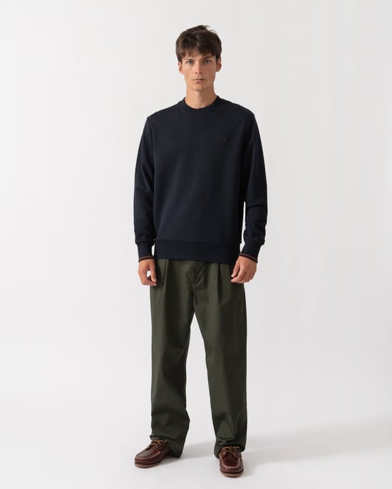 Regular Fit Long Sleeve Sweatshirt in Navy - Image 4