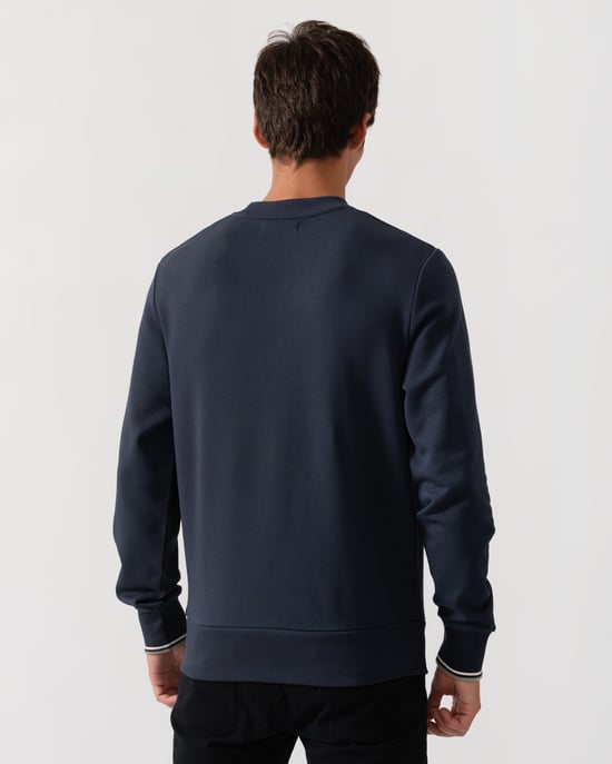 Regular Fit Long Sleeve Sweatshirt in Dark Blue - Image 2