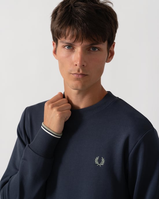 Regular Fit Long Sleeve Sweatshirt in Dark Blue - Image 4