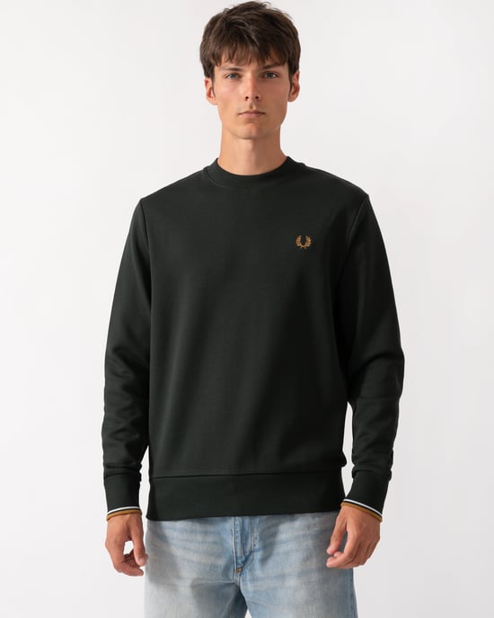 Regular Fit Long Sleeve Logo Detail Sweatshirt in Charcoal - Image 1
