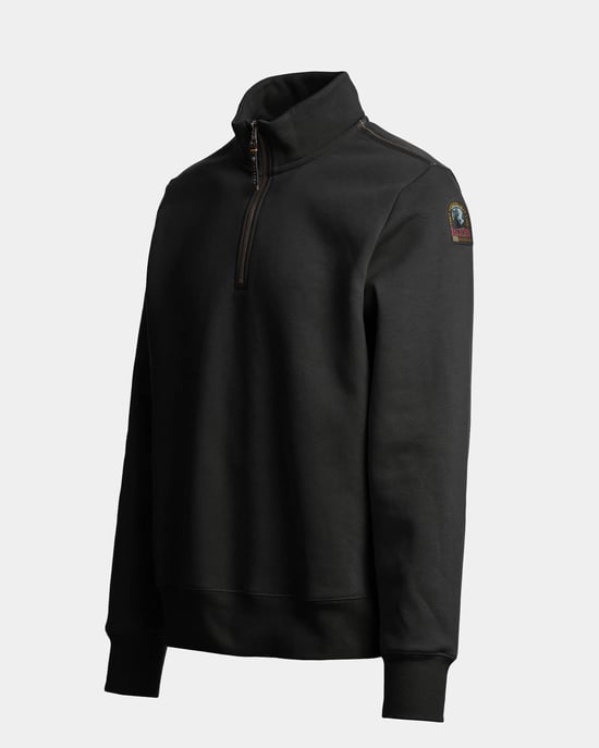 Long Sleeve Logo Detail Sweatshirt in Black - Image 1