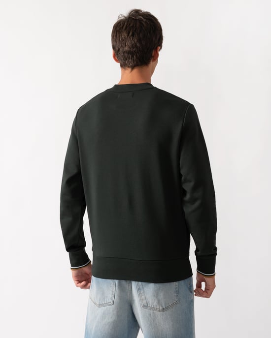 Regular Fit Long Sleeve Logo Detail Sweatshirt in Charcoal - Image 2