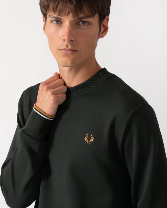 Regular Fit Long Sleeve Logo Detail Sweatshirt in Charcoal - Image 3