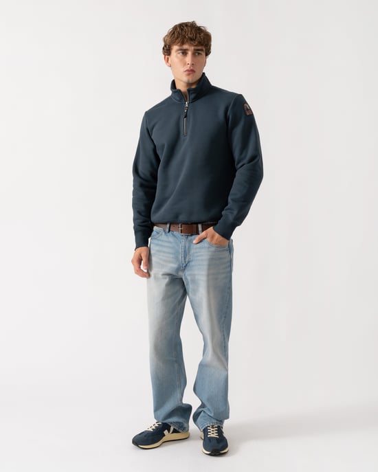 Long Sleeve Sweatshirt in Dark Blue - Image 4