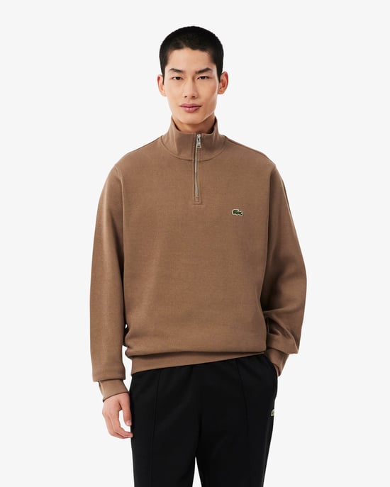 Regular Fit Long Sleeve Logo Detail Sweatshirt in Tan - Image 1