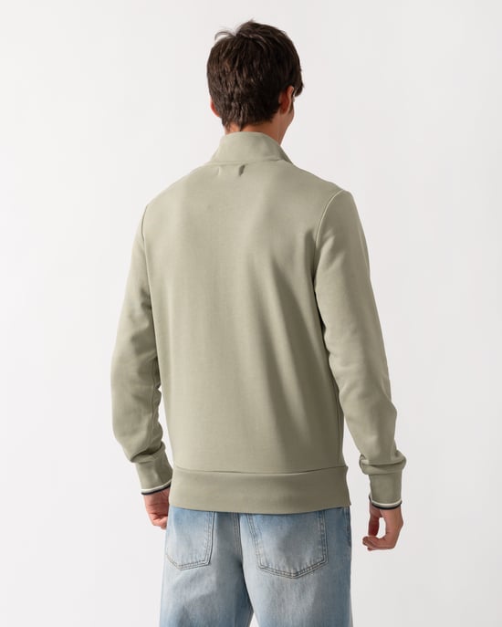 Regular Fit Long Sleeve Logo Detail Sweatshirt in Pale Green - Image 2
