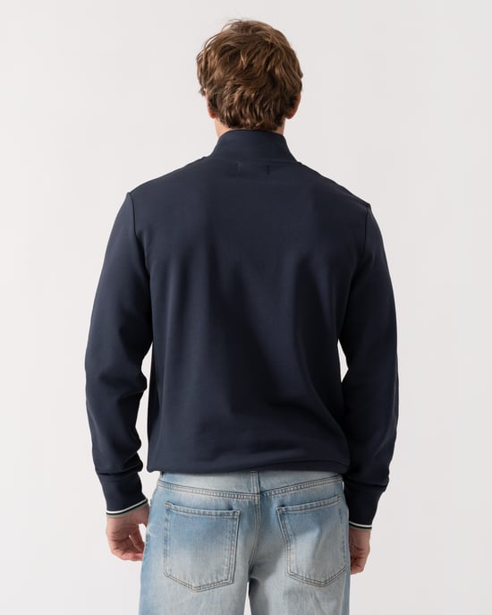 Long Sleeve Logo Detail Sweatshirt in Dark Blue - Image 2