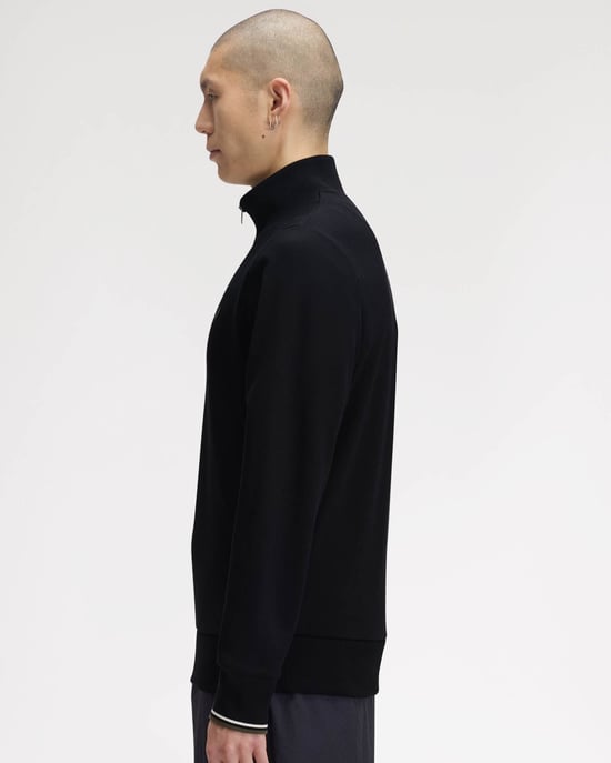 Regular Fit Long Sleeve Logo Detail Sweatshirt in Black - Image 2