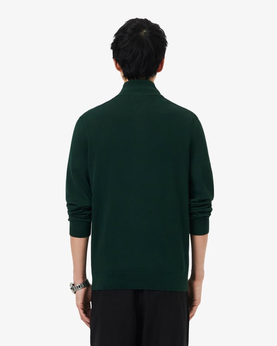 Long Sleeve Logo Detail Sweatshirt in Dark Green - Image 3