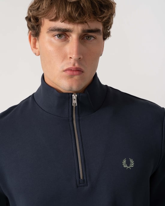 Long Sleeve Logo Detail Sweatshirt in Dark Blue - Image 3
