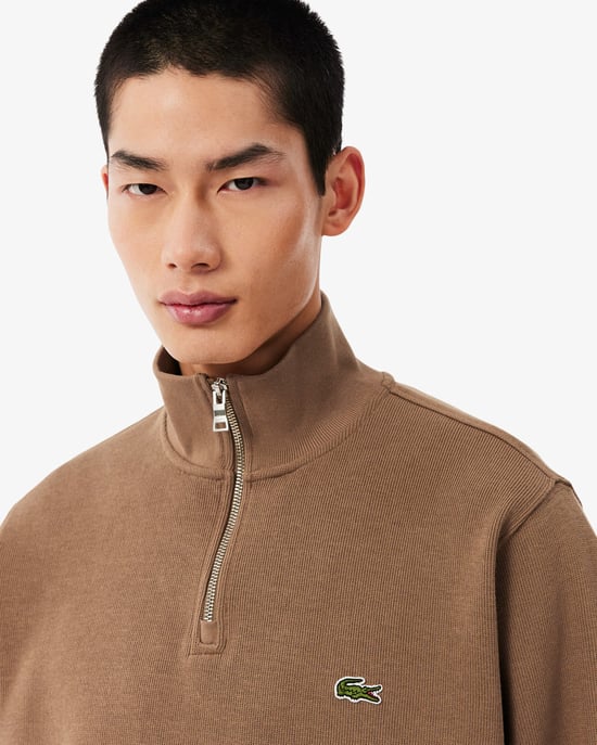 Regular Fit Long Sleeve Logo Detail Sweatshirt in Tan - Image 5