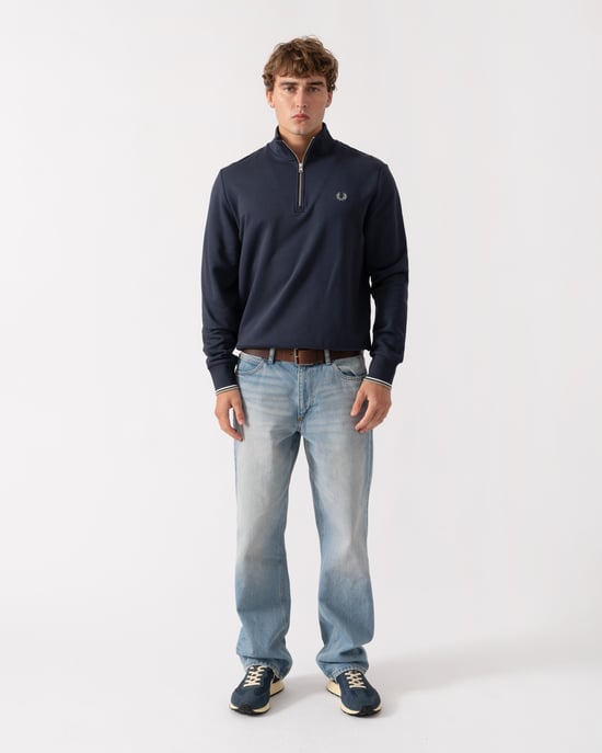 Long Sleeve Logo Detail Sweatshirt in Dark Blue - Image 4