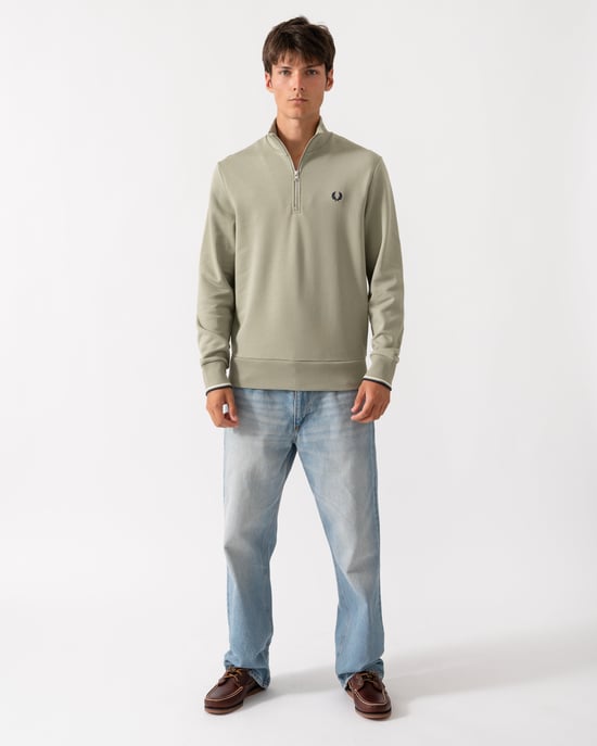 Regular Fit Long Sleeve Logo Detail Sweatshirt in Pale Green - Image 4