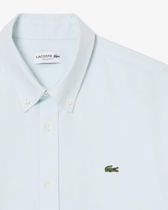 Regular Fit Long Sleeve Logo Detail Shirt in Pale Blue - Image 2