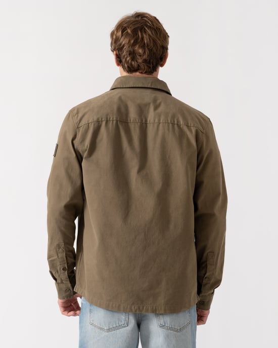 Regular Fit Long Sleeve Shirt in Olive - Image 2