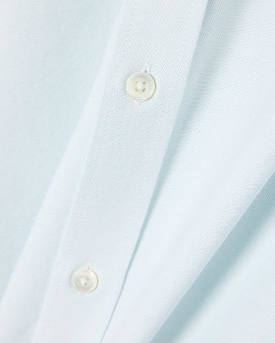 Regular Fit Long Sleeve Logo Detail Shirt in Pale Blue - Image 4