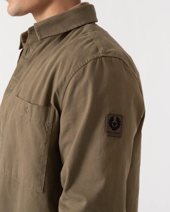 Regular Fit Long Sleeve Shirt in Olive - Image 4
