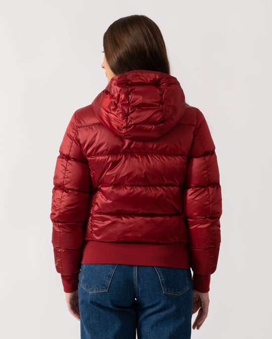Mariah Adjustable Drawstring Bomber in Red - Image 2