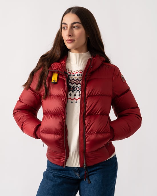 Mariah Adjustable Drawstring Bomber in Red - Image 3