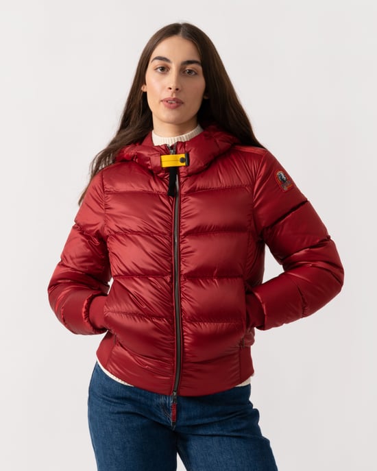 Mariah Adjustable Drawstring Bomber in Red - Image 5