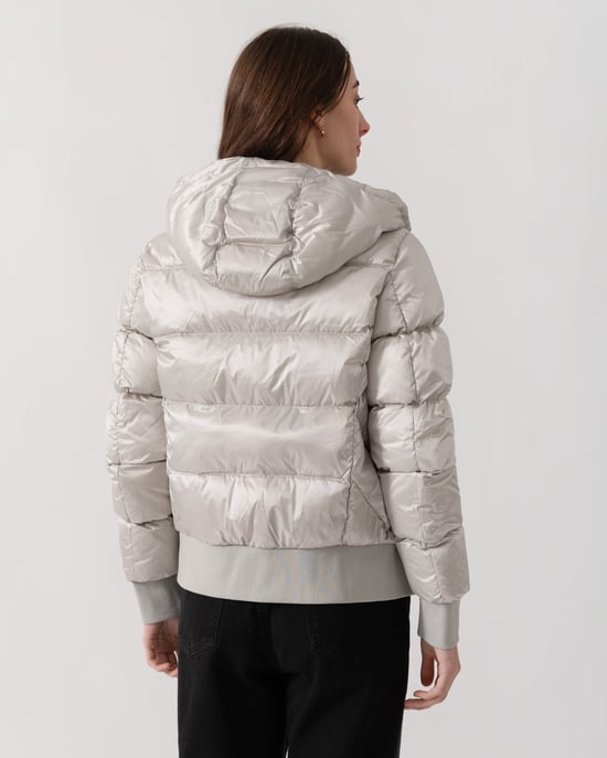 Mariah Adjustable Drawstring Bomber in Light Grey - Image 3