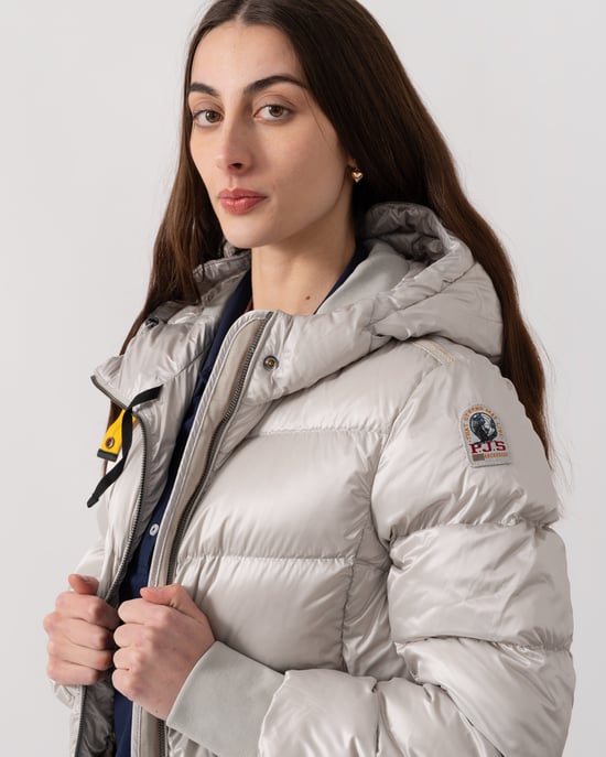 Mariah Adjustable Drawstring Bomber in Light Grey - Image 4