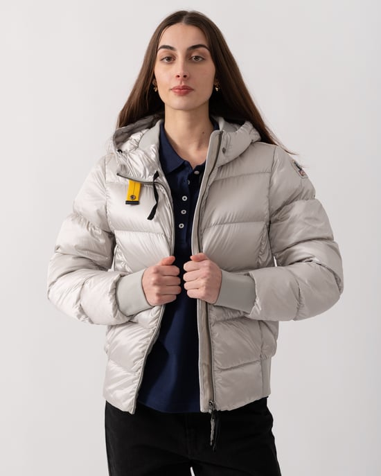 Mariah Adjustable Drawstring Bomber in Light Grey - Image 6