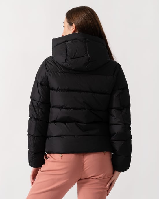 Long Sleeve Hooded Jacket in Black - Image 2