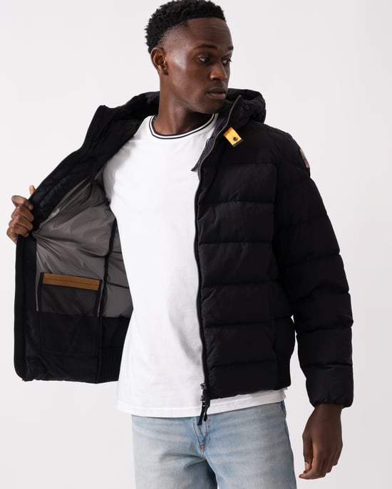 Cassian Hooded Down Jacket in Black - Image 5