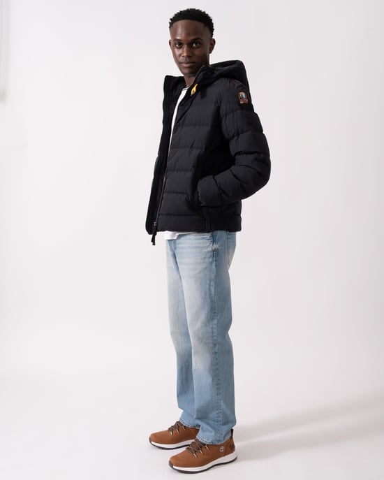 Cassian Hooded Down Jacket in Black - Image 6