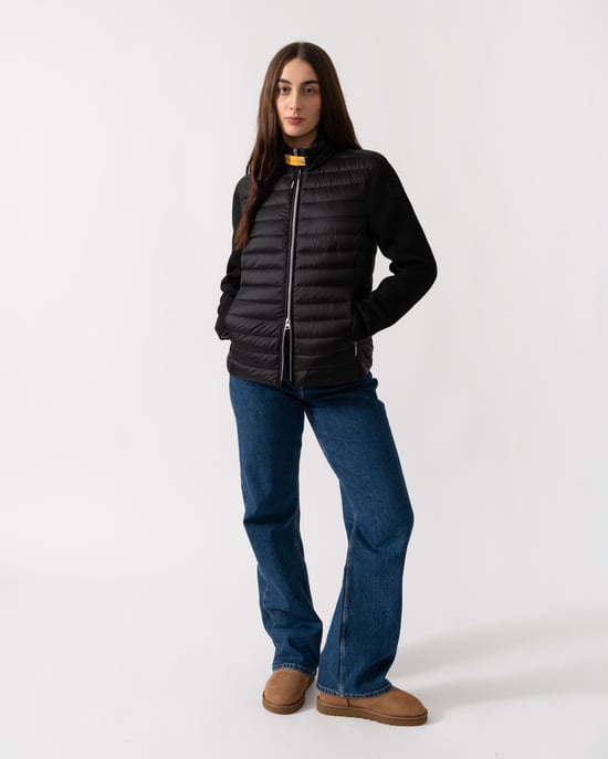 Fleece/Nylon Jacket in Black - Image 1