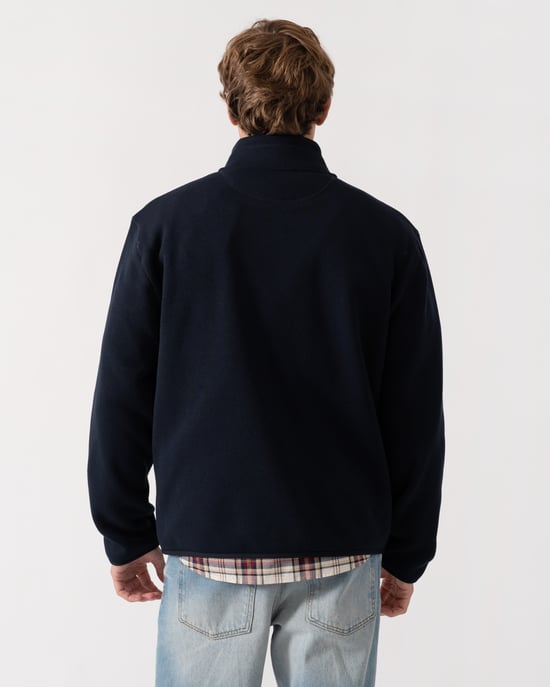 Regular Fit Long Sleeve Logo Detail Lightweight Jacket in Navy - Image 2