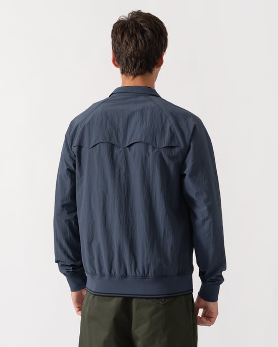 Regular Fit Long Sleeve Logo Detail Lightweight Jacket in Dark Blue - Image 2