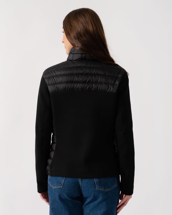 Fleece/Nylon Jacket in Black - Image 2