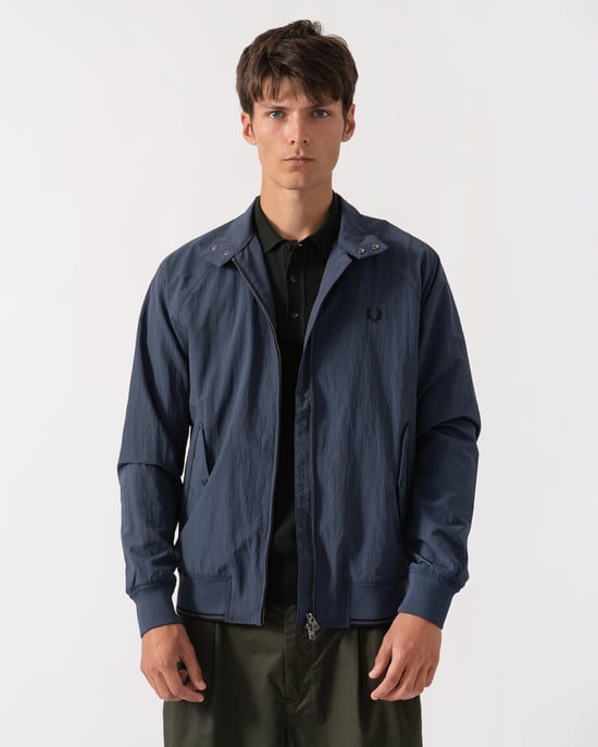 Regular Fit Long Sleeve Logo Detail Lightweight Jacket in Dark Blue - Image 3