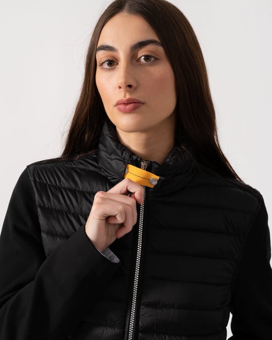 Fleece/Nylon Jacket in Black - Image 3