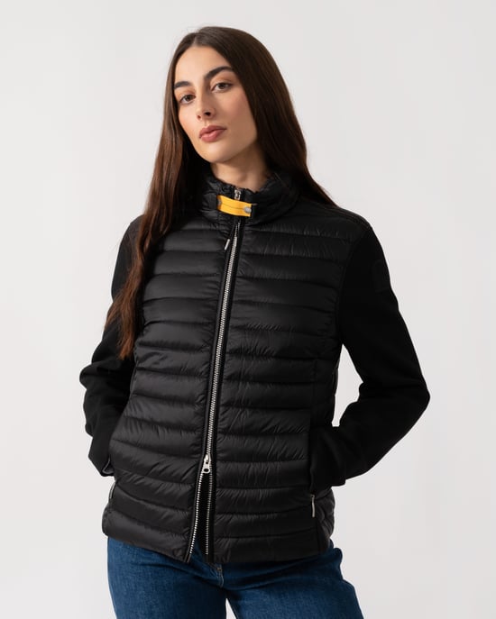 Fleece/Nylon Jacket in Black - Image 4