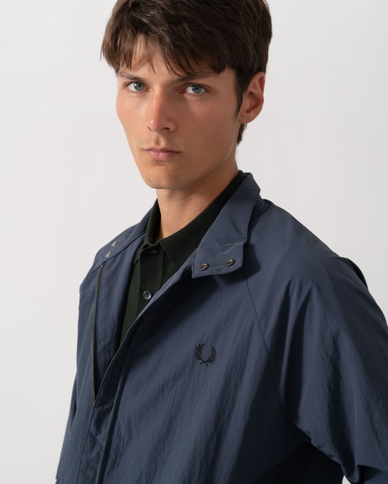 Regular Fit Long Sleeve Logo Detail Lightweight Jacket in Dark Blue - Image 5