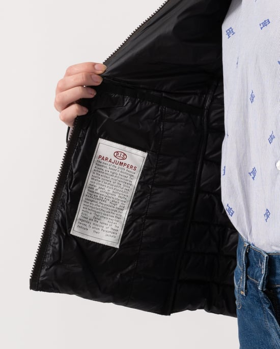 Fleece/Nylon Jacket in Black - Image 5