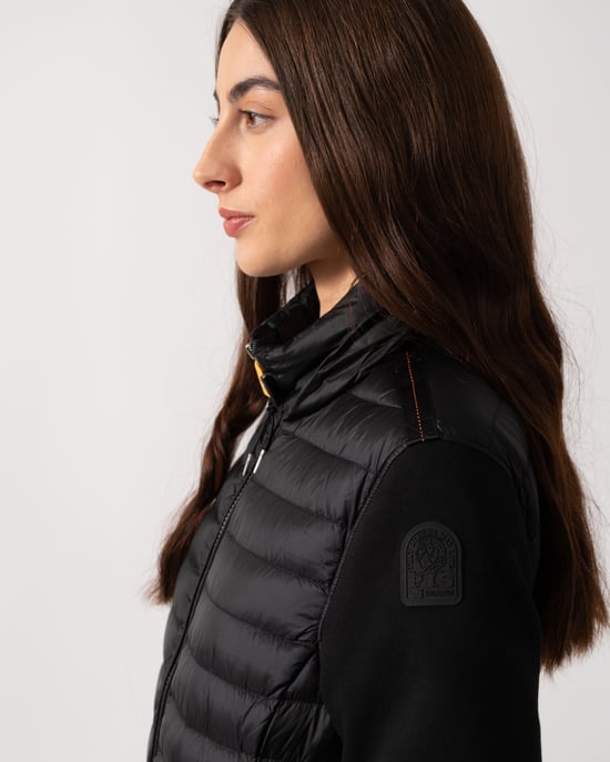Fleece/Nylon Jacket in Black - Image 6