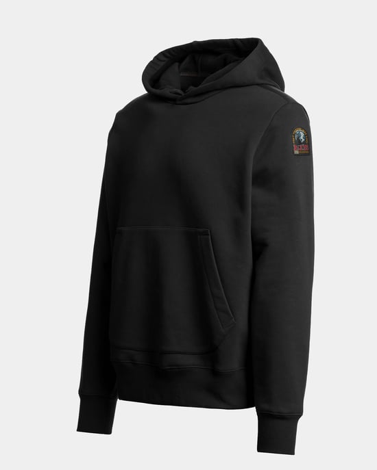 Long Sleeve Adjustable Drawstring Hoodie in Black - Image 2